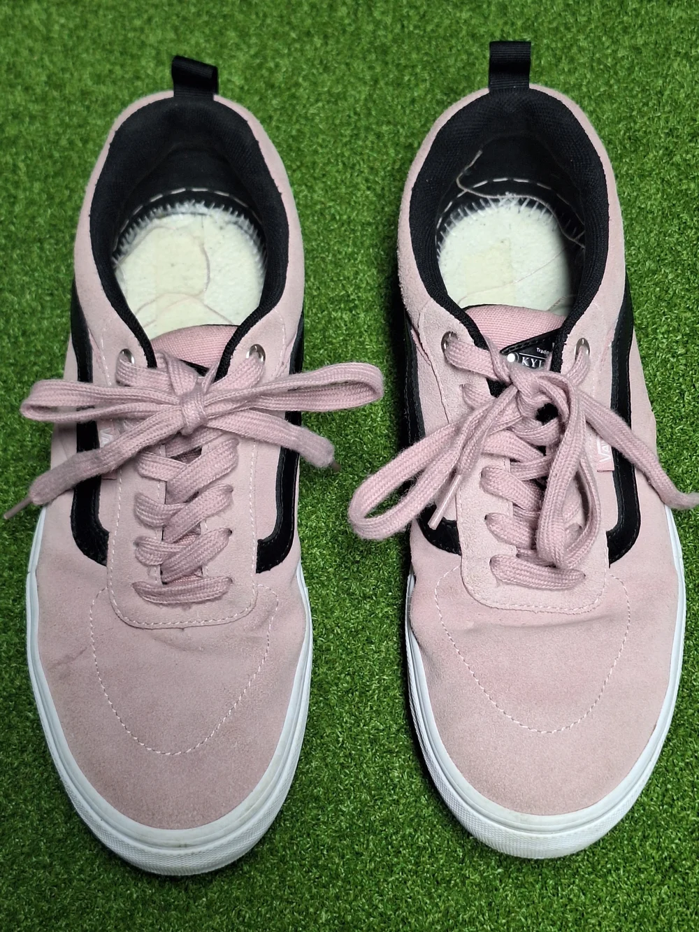 Vans Kyle Walker Shoes Mens Size 9.5 Pink Black Suede Skateboard Pro Ultracush - Picture 5 of 9